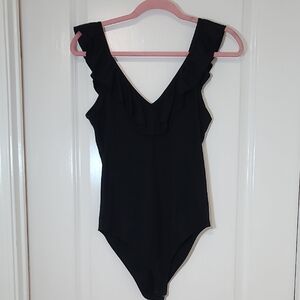 Socialite Classic Black Ruffle Bodysuit